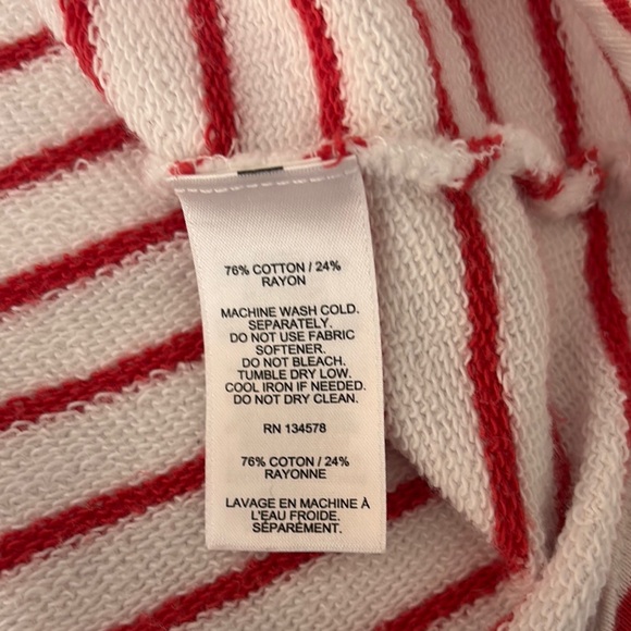 Vineyard Vines 1/4 Zip Fleece Sweatshirt M Orange White Stripe Sweater Preppy - Picture 4 of 9